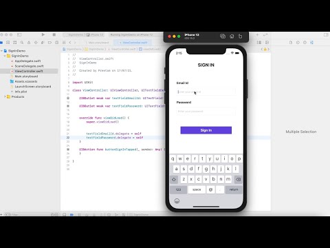 Swift: How to create sign in(log in) screen using UILabel, UITextField and UIButton in XCode 12