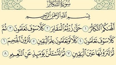 سورة التكاثر بصوت الشيخ سعد الغامدي