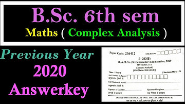Previous year 2020 Anskey B.Sc. 6th sem Maths (Complex Analysis)
