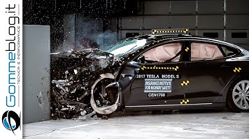 Tesla Model S 2017 CRASH TEST CAR Small Overlap IIHS [ Acceptable ]