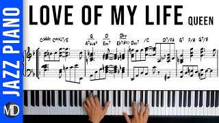 Jazzing Up a Classic: Queen's 'Love of My Life' Reharmonized for Piano. Sheet Music