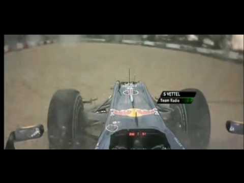 vettel rompe freno en melbourne f1 2010.