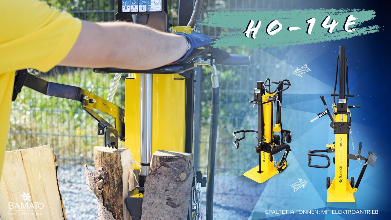 BAMATO Holzspalter HO-14E mit 14 Tonnen Spaltkraft - YouTube