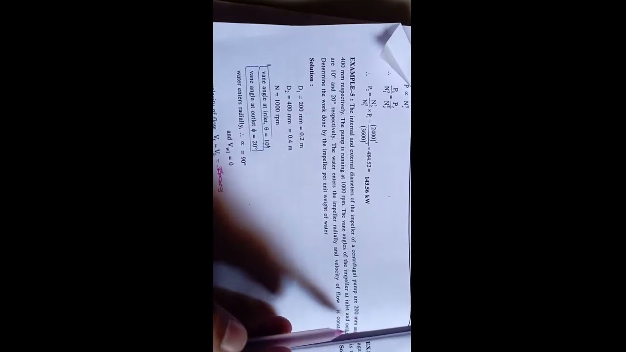 Example of Centrifugal Pump (GTU 7 Marks) 