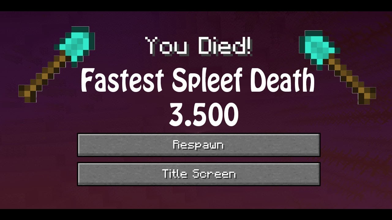 Fastest Spleef Death in Minecraft [ 3.5 seconds ] world record - YouTube