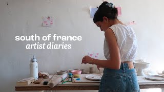 south of france diaries 🎀 art studio tour, day trip to menton, pottery wheel throwing