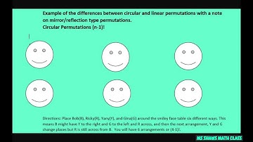 Example of the difference between linear and circular permutations.  Combinatorics