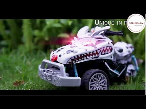 Мощная радиоуправляемая игрушка трицикл динозавр для детей Ударопрочная машинка едет вперед назад 2 цвета свет, видео 1