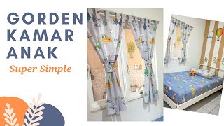 Cara Menjahit Gorden Tali Gantung Simple dan Mudah || Gorden Kamar Anak || How to Make Curtains