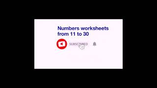 11 to 30  Numbers worksheets
