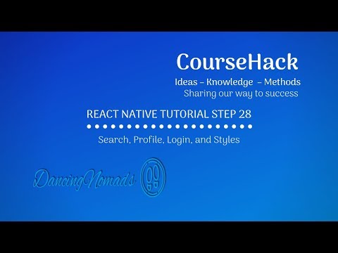 React Native Tutorial Step 28 – Search, Profile, Login, and Styles