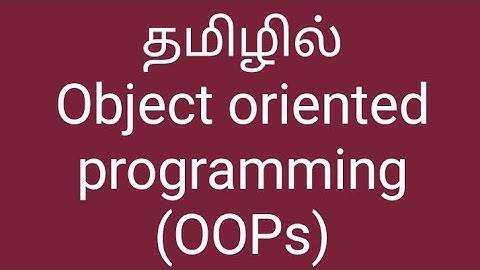 what is Class and Object in Java Tamil-OOP concepts