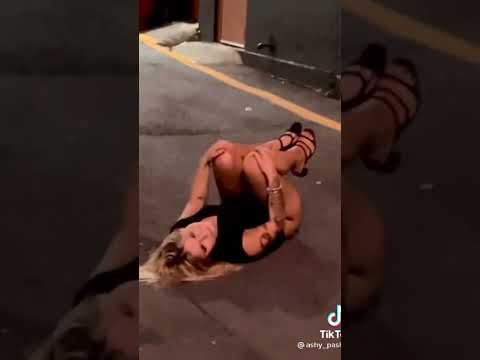 Hand stand in a dress and thong fail