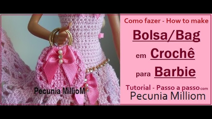 Como Fazer Vestido Longo de Crochê Para Boneca Barbie - Saia Parte 1 - Com  Pecunia Milliom Crochê 