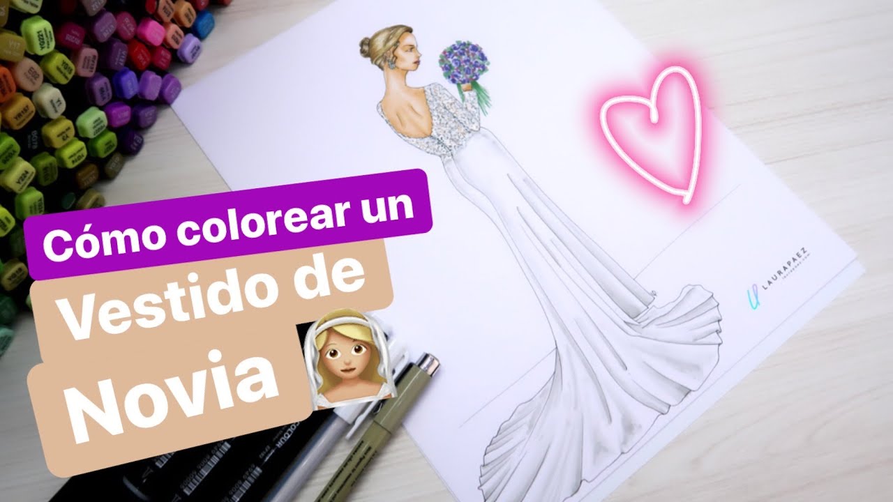 👰Cómo colorear un VESTIDO DE NOVIA: Encaje y telas blancas 🖌️ - YouTube