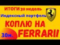 Индексный портфель. Коплю на Ferrari. Итоги 30 недель.