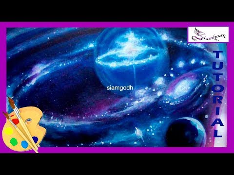 🎨 Como PINTAR universo ESTRELLAS y PLANETAS 🎨 Tutorial de Pintura ACRÍLICA