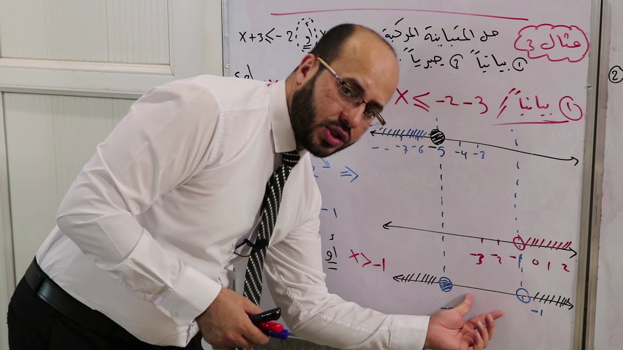 الدرس 19 . المتباينة المركبة التي تتضمن  ( أو ) . المتباينة المثلثية . رياضيات الثالث المتوسط 2019