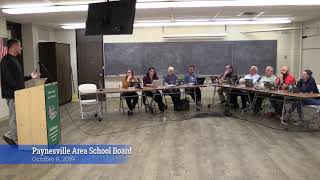 10-8-19 Paynesville Area School Board Meeting