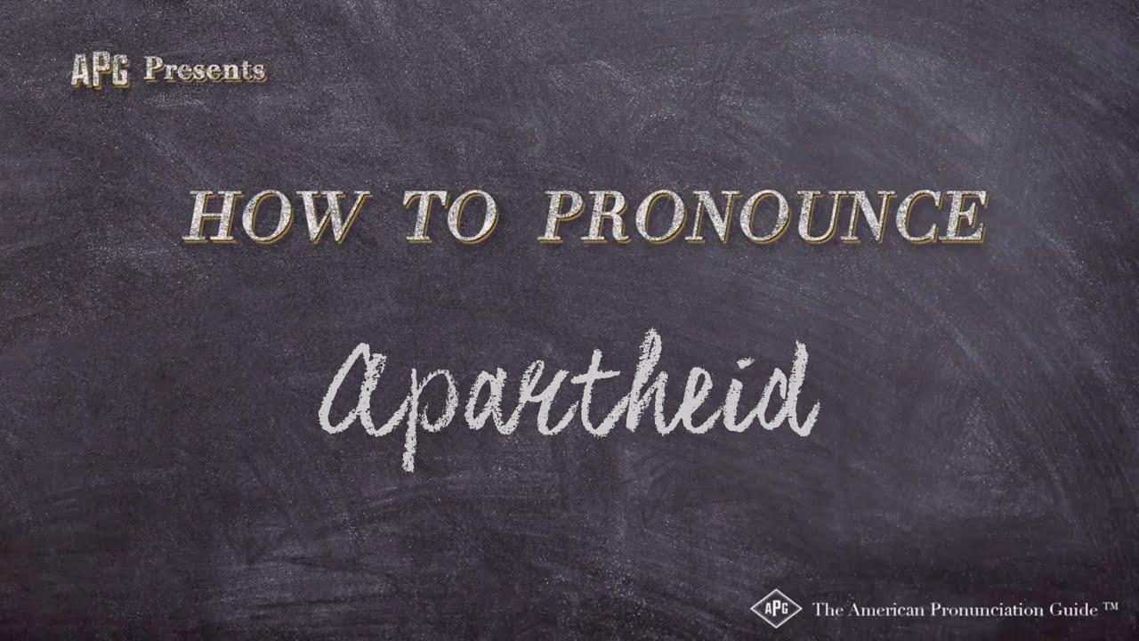 How To Pronounce Apartheid (Real Life Examples!)