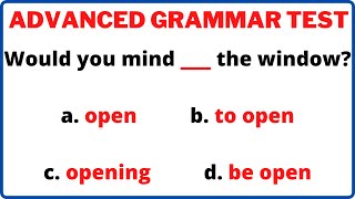 Difficult/Advanced English Grammar Quiz 30 Question Level Test | English MasterClass #learnenglish