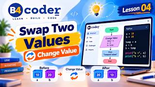 Swap two values (Change Value) : the 3-cup trick | Learn with Blocks #4 | B4Coder Guide