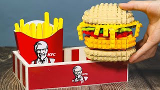 Создание LEGO KFC Challenge - Как Сделать Куриный Бургер И Картофель Фри | Lego Stop Motion Cooking