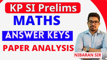 KP SI Prelims Answer Key | KP SI Maths Answer Key | KP SI Maths Paper Analysis |