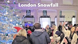 🎄🎅 London Christmas🎄🎅 Covent Garden, the Snowfall, Christmas Lights! London West End Walk. 4K