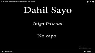 DAHIL SAYO INIGO PASCUAL EASY CHORDS AND LYRICS