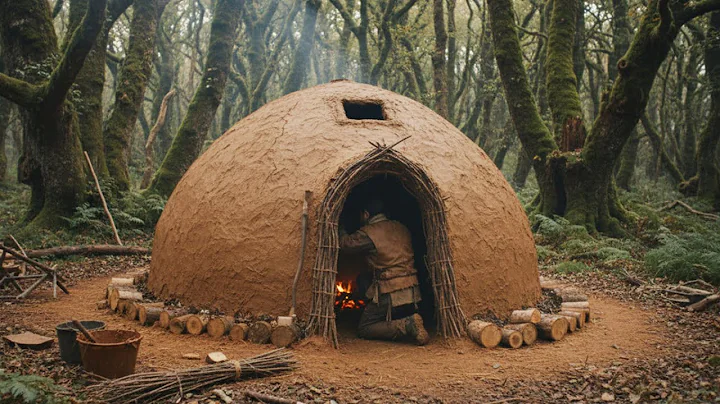 Primitive Clay Survival Shelter Build – Mud Hut Construction in the Deep Forest