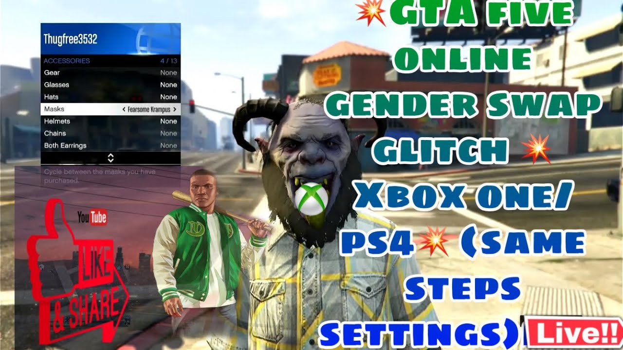 GTA5 ONLINE XBOX ONE Gender swap glitch (same steps as PS4 ￼)GLITCH L...