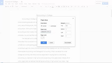 Google Doc Change Page Setup