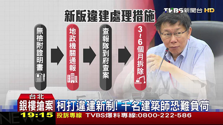 【TVBS】 柯打违建新制！　千名建筑师恐难负荷 - 天天要闻