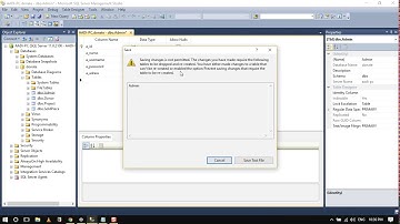 Saving Changes is not permitted [Solution] MS Sql Server Management Studio