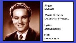 Video thumbnail of "MANJHI NAIYA DHOONDHE KINARA....UPHAAR 1970 MUKESH"