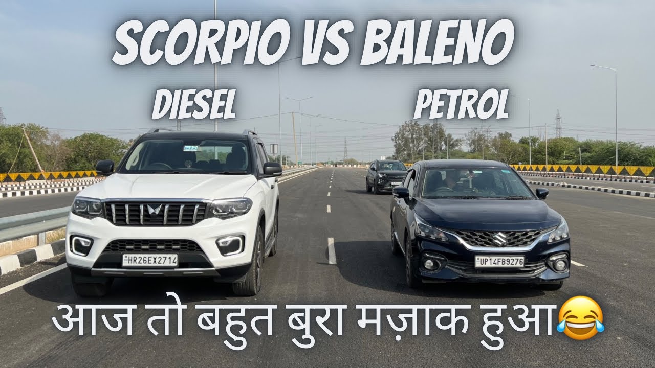 SCORPIO N VS BALENO DRAG RACE
