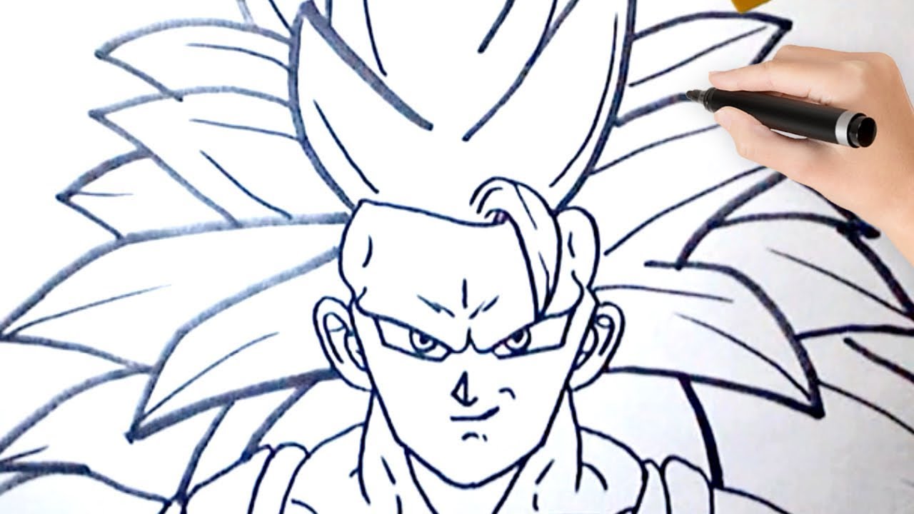 Super Saiyan 3 Goku  Como dibujar a vegeta, Cómo dibujar a goku, Dibujos  detallados