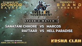 Free Fire Gaming Tournament LIVE🔴4 Krsna Clan #FreeFire #GamingTournament #LiveStream