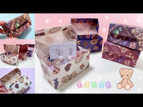 折り紙】ふた付きBOXの作り方💕可愛い小物入れ 手作りプレゼントに  