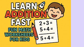 Learn Addition Fast | Fun Math Worksheets for Kids 100 Addition Questions with Text3