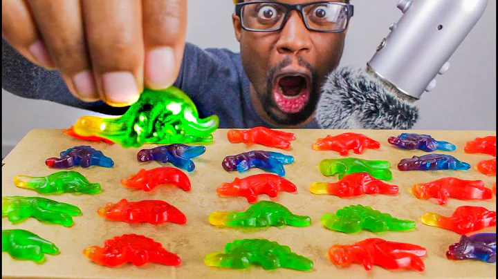 ASMR EATING HARIBO DINOSAURS GUMMY CANDY | ASMR TY | MUKBANG
