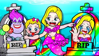 কাগজের পুতুল সাজে - Mermaid Rapunzel Orphan Sisters Poor Dress - Barbie Story & Crafts screenshot 1