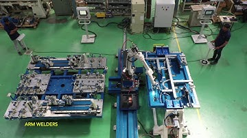 Robotic Welding Cell Integrated with Servo Slide, Servo Trunnion and Servo Turntable