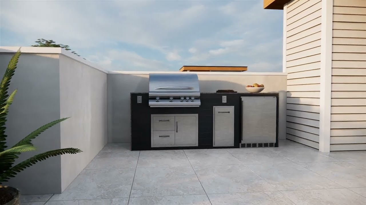 BetterPatio Magnolia outdoor kitchen 3D rendering