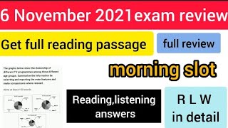 6 November 2021 ielts exam morning slot reading and listening answers with writing task