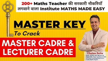 Master Key to Crack Master Cadre | Lecturer Cadre | CHETAN SETIA ||