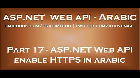 ASP NET Web API enable HTTPS in arabic
