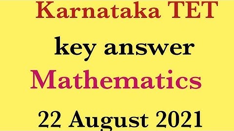 Kar Tet 2021 paper2 key answer Mathametics