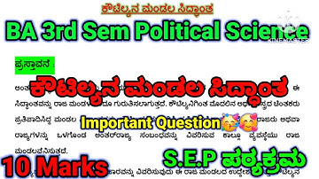 BA 3rd sem Political Science Lessons(S.E.P) | ಕೌಟಿಲ್ಯನ ಮಂಡಲ ಸಿದ್ಧಾಂತ | #rcub #shorts